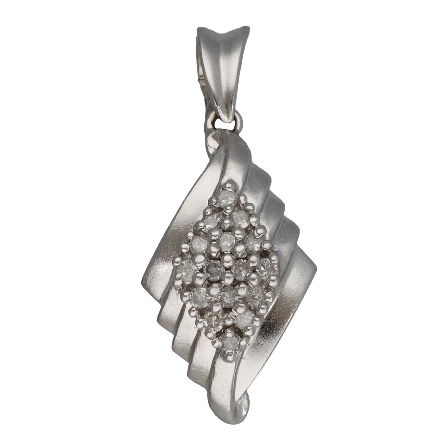 9ct White Gold 0.32ct Diamond Cluster Pendant