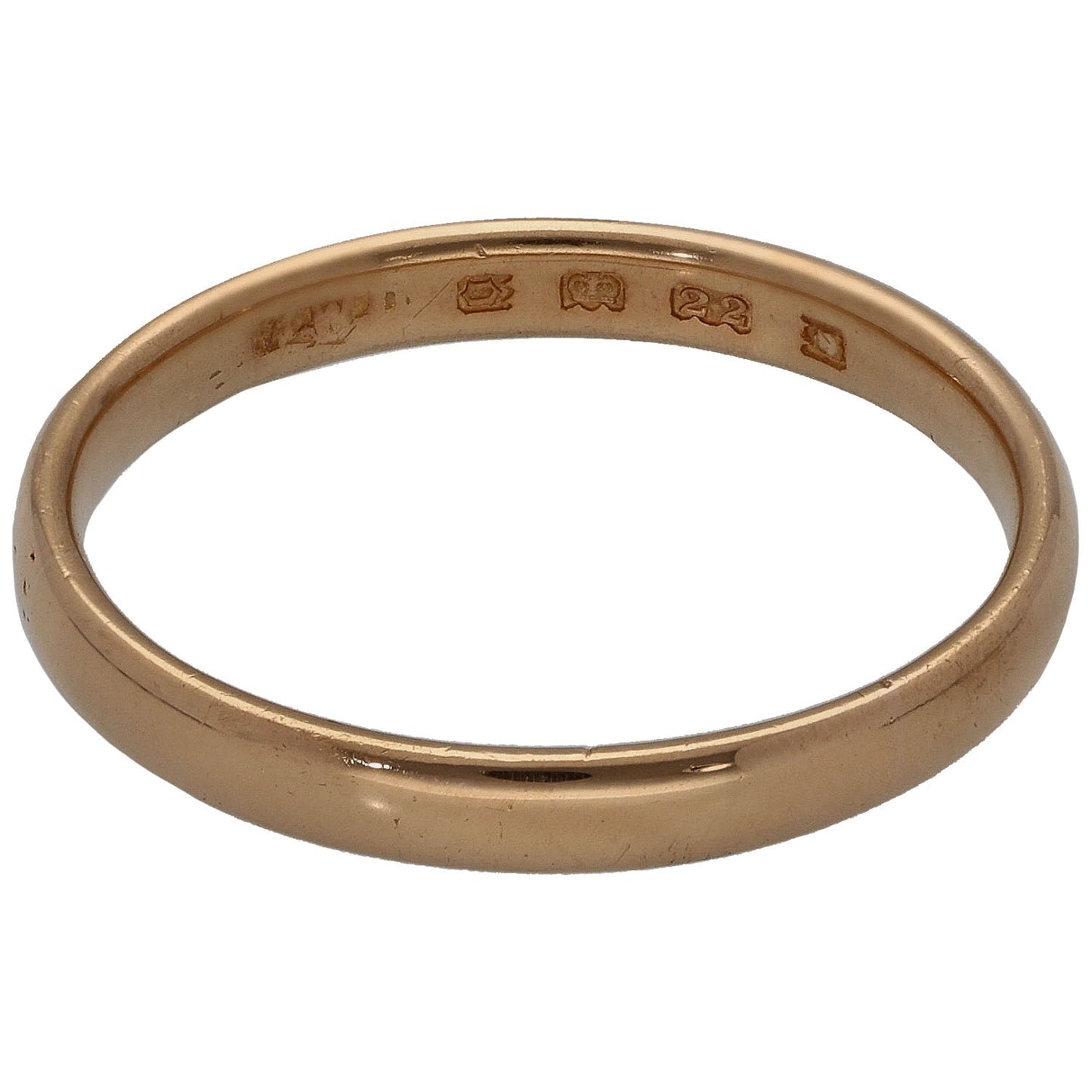 22ct Gold Plain Wedding Ring Size P