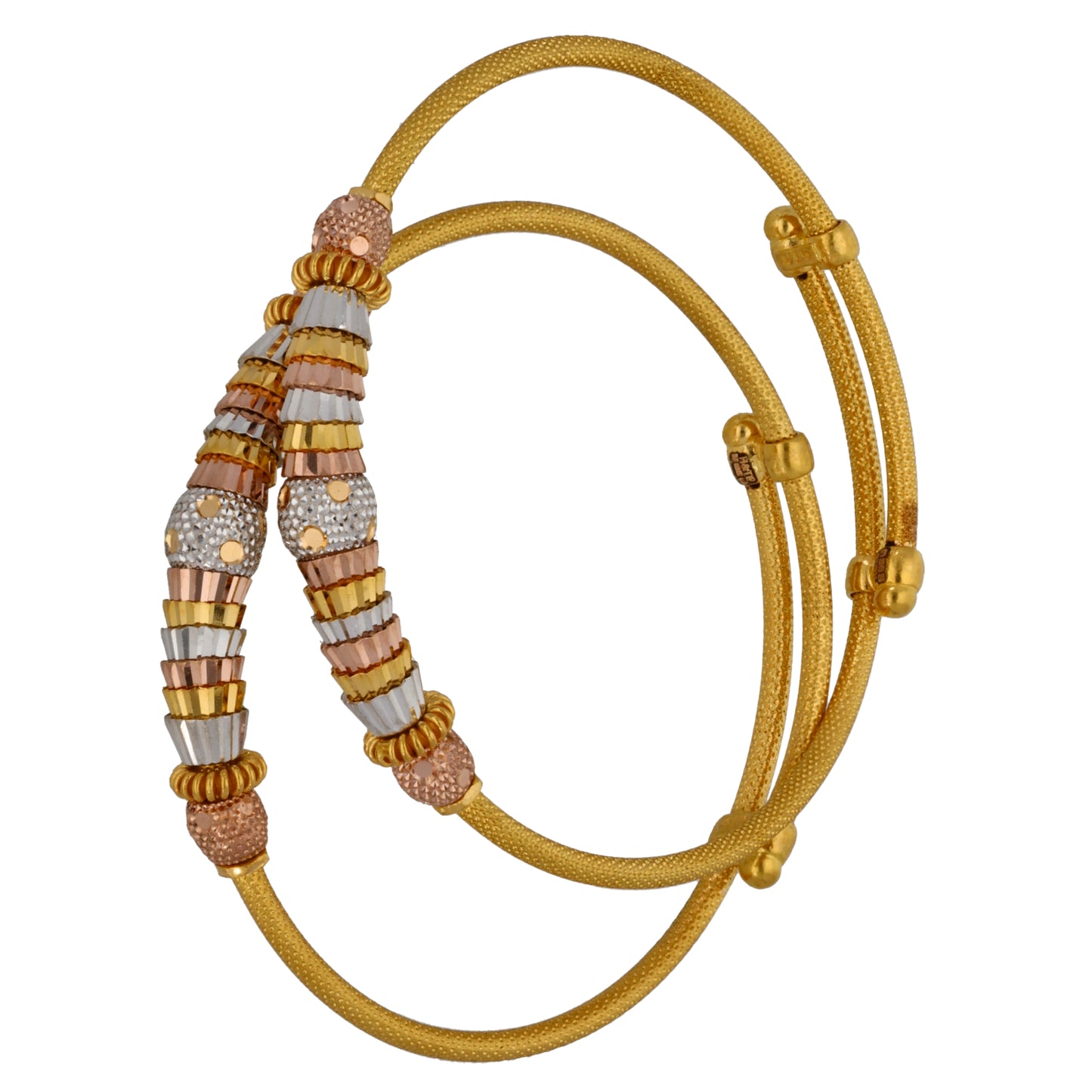 22ct Tricolour Gold Set of Bangles