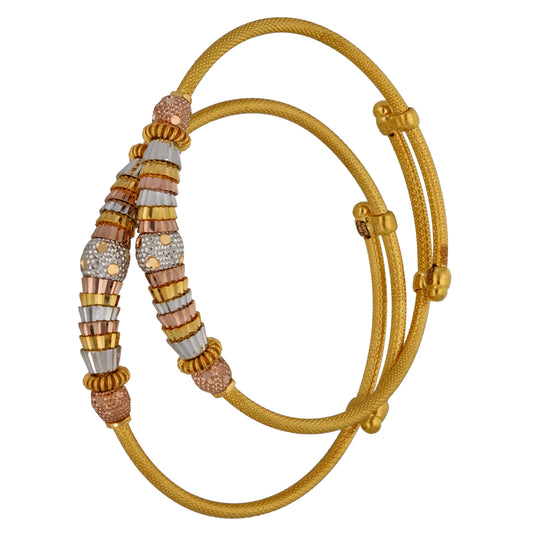22ct Tricolour Gold Set of Bangles