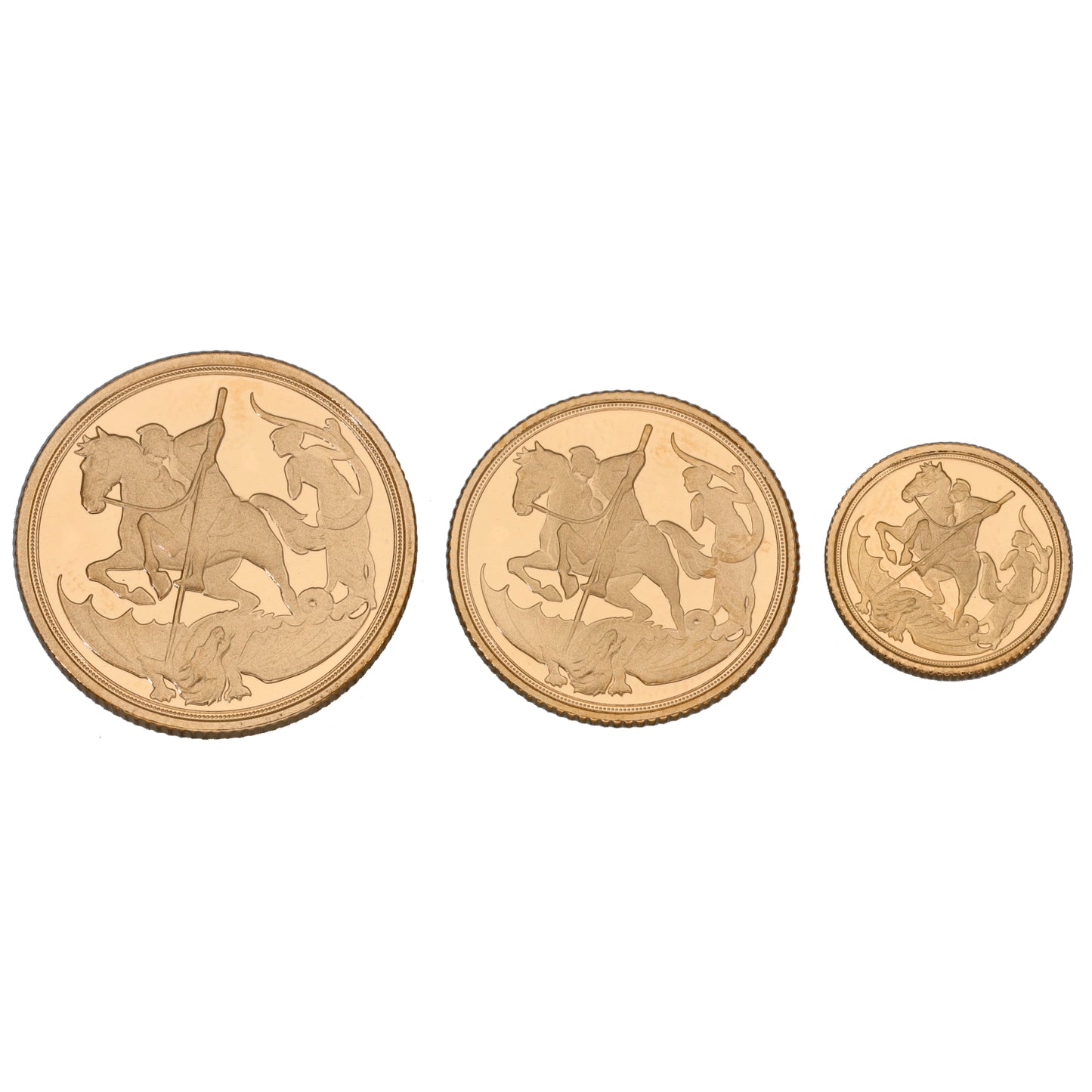 22ct Gold Queen Elizabeth II Full, Half & Quarter Sovereign Set 2022