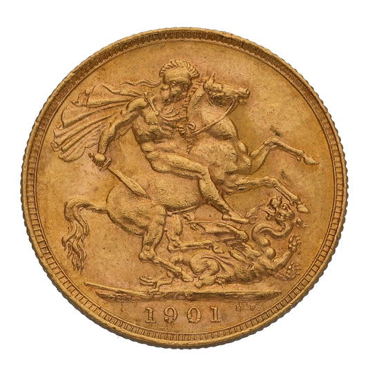 22ct Gold Queen Victoria Full Sovereign Coin 1901