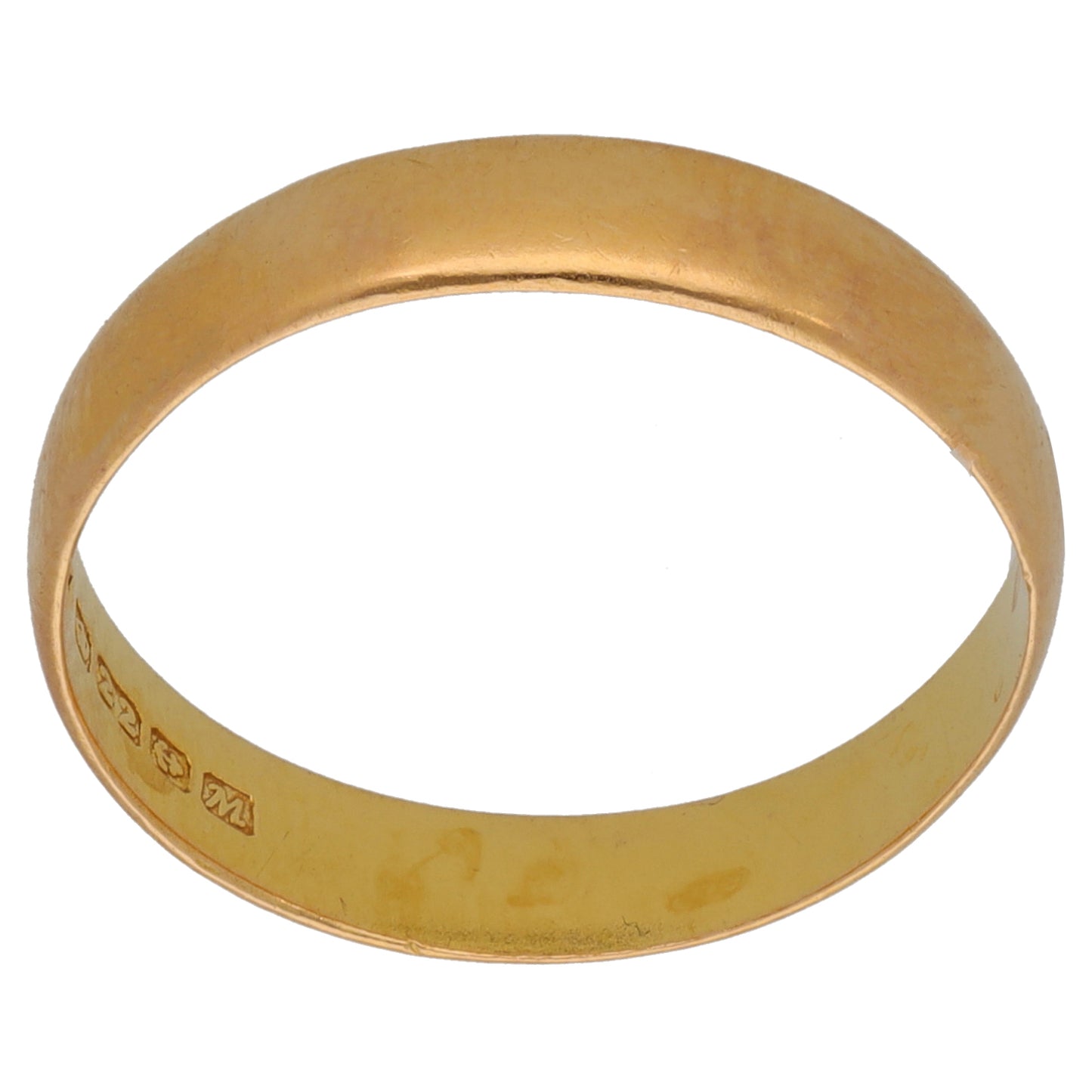 22ct Gold Plain Wedding Ring Size O