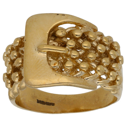 9ct Gold Buckle Ring Size R