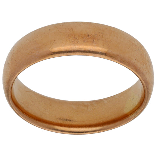 9ct Rose Gold Plain Wedding Ring Size N