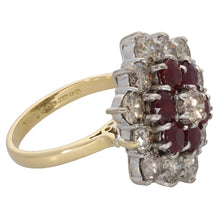 Load image into Gallery viewer, 18ct Gold 3.25ct Diamond &amp; Ruby Dress/Cocktail Ring Size M
