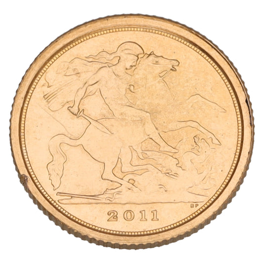 22ct Gold Queen Elizabeth II Quarter Sovereign Coin 2011