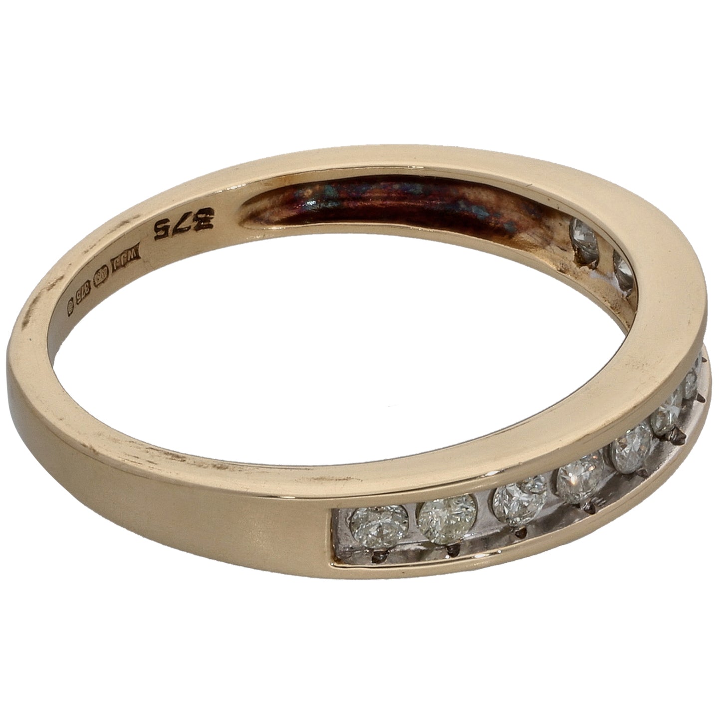 9ct Gold 0.25ct Diamond Half Eternity Ring Size P