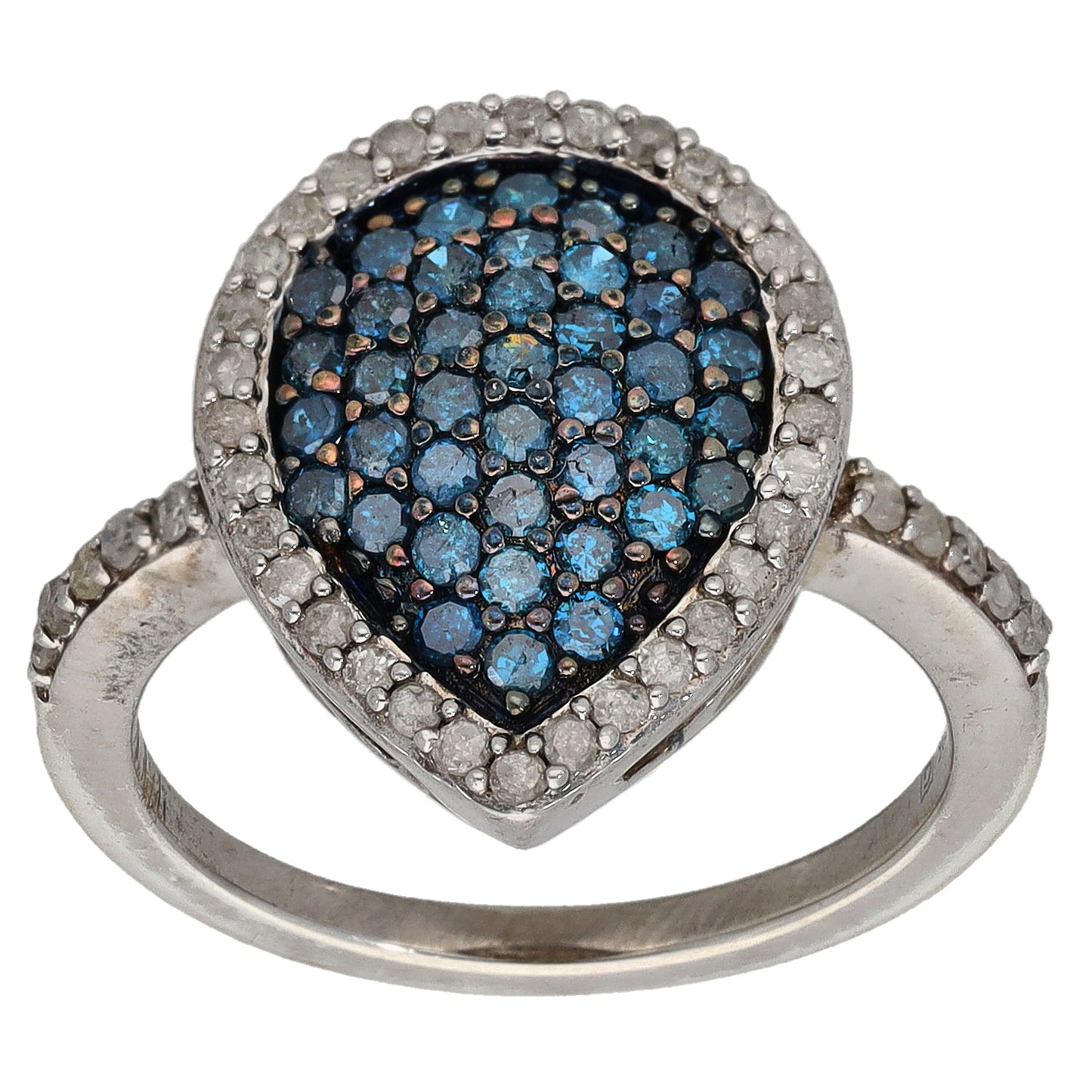 Sterling Silver 0.99ct Diamond Dress/Cocktail Ring Size N