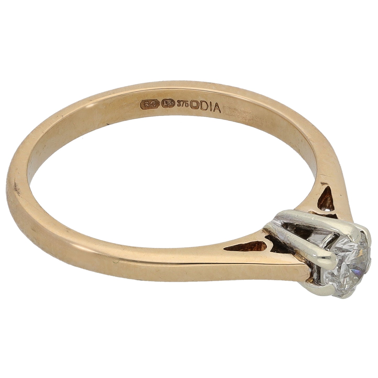 9ct Gold 0.25ct Diamond Solitaire Ring Size L