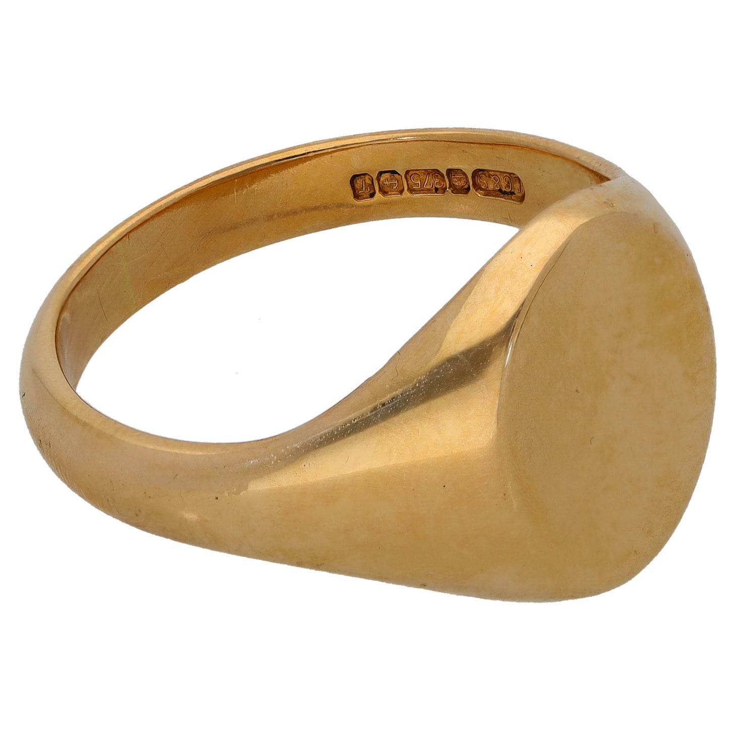 9ct Gold Plain Signet Ring Size Z+1