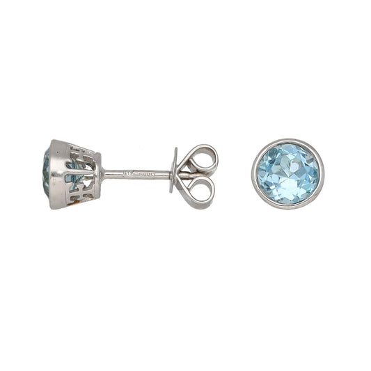 18ct White Gold Topaz Stud Earrings