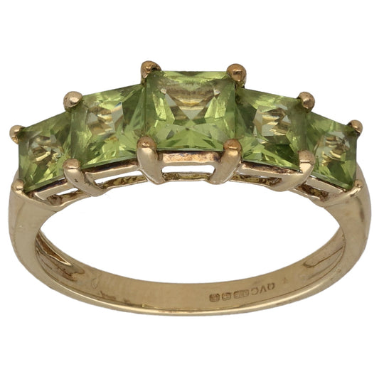 9ct Gold Peridot Dress/Cocktail Ring Size K