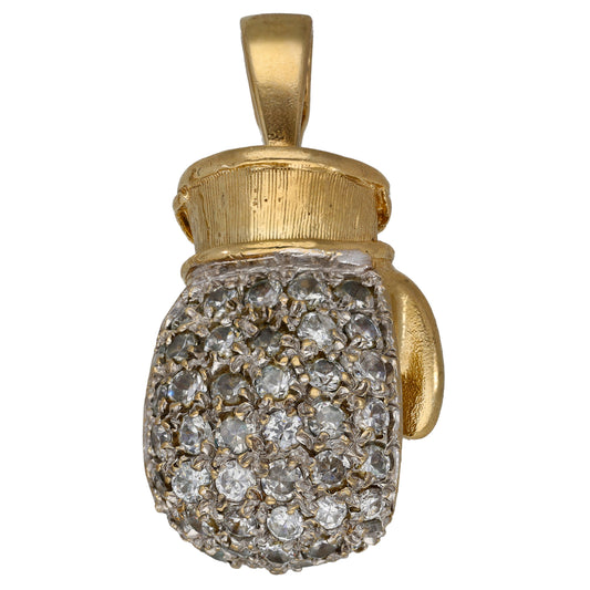 9ct Gold Cubic Zirconia Boxing Glove Pendant