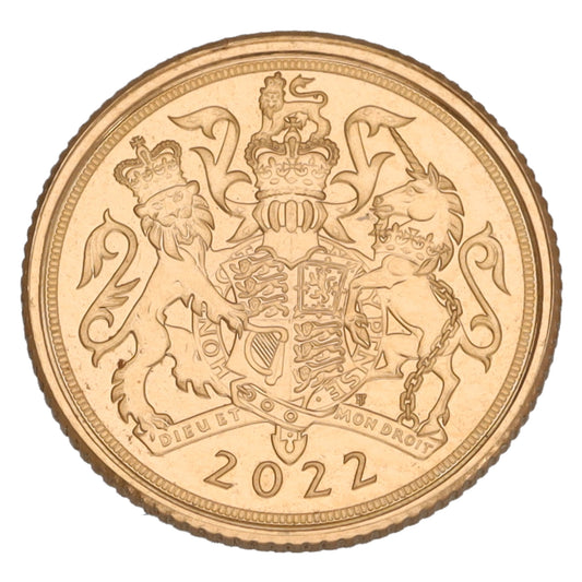 22ct Gold Queen Elizabeth II Quarter Sovereign Coin 2022