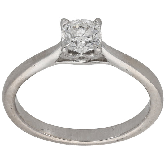 18ct White Gold 0.50ct Diamond Solitaire Ring Size L