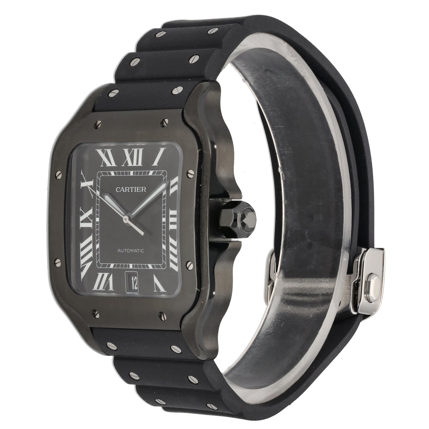 Cartier Santos WSSA0039 39.8mm DLC Stainless Steel Watch