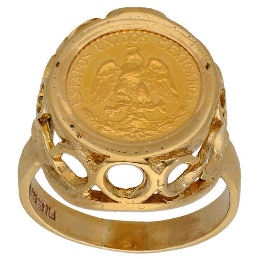 9ct Gold 2 Pesos Coin Ring Size N