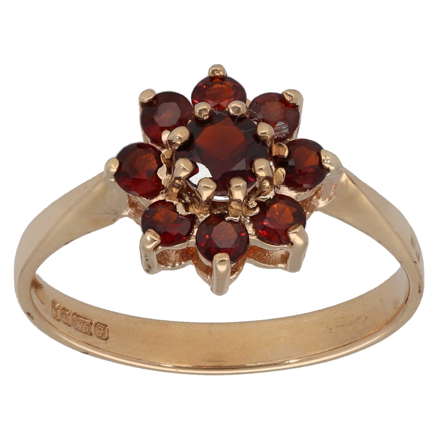 9ct Gold Garnet Dress/Cocktail Ring Size O