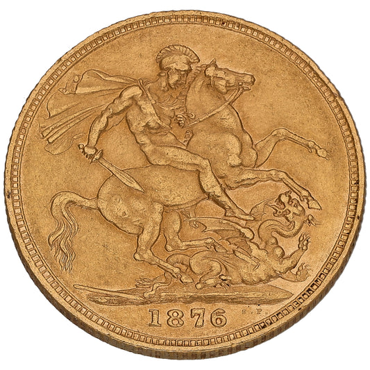 22ct Gold Queen Victoria Full Sovereign Coin 1876