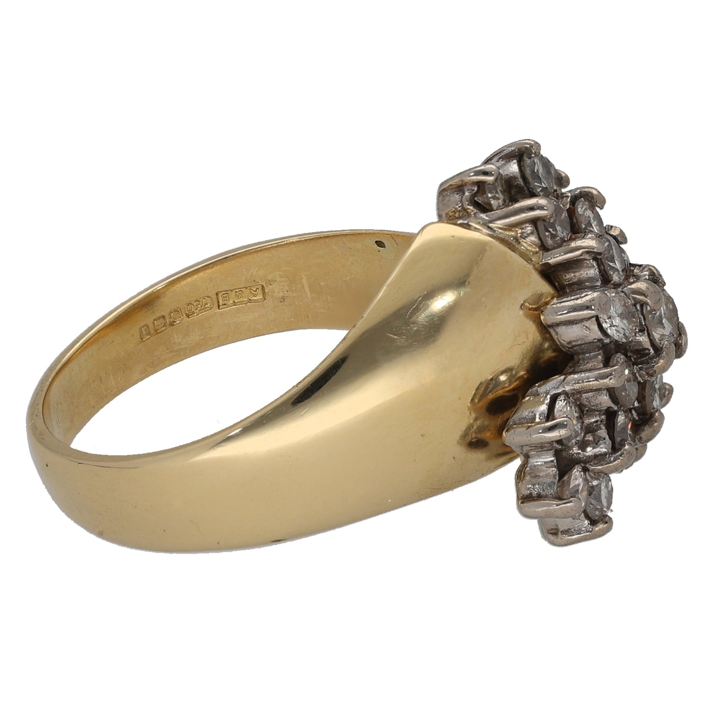 18ct Gold 0.65ct Diamond Dress/Cocktail Ring Size M