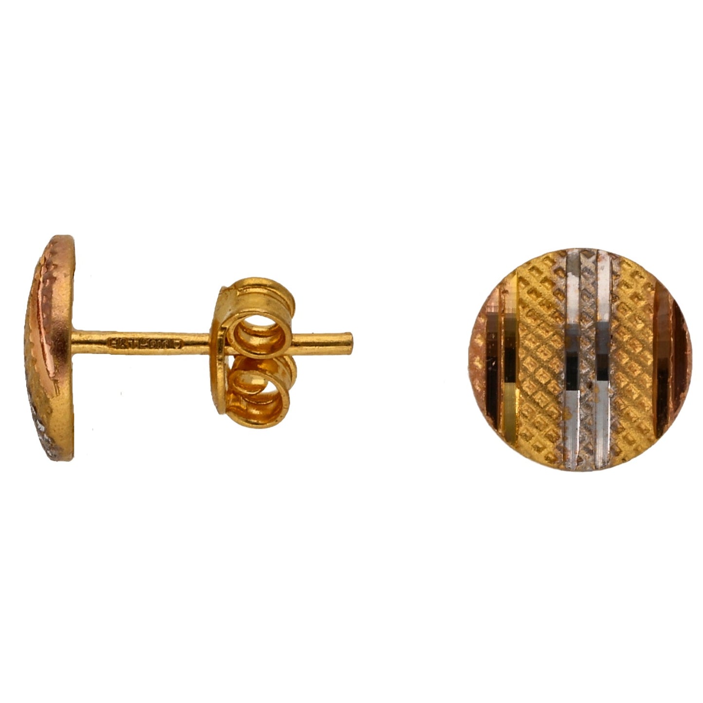 22ct Tri-Colour Gold Earrings & Pendant Set