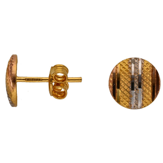 22ct Tri-Colour Gold Earrings & Pendant Set