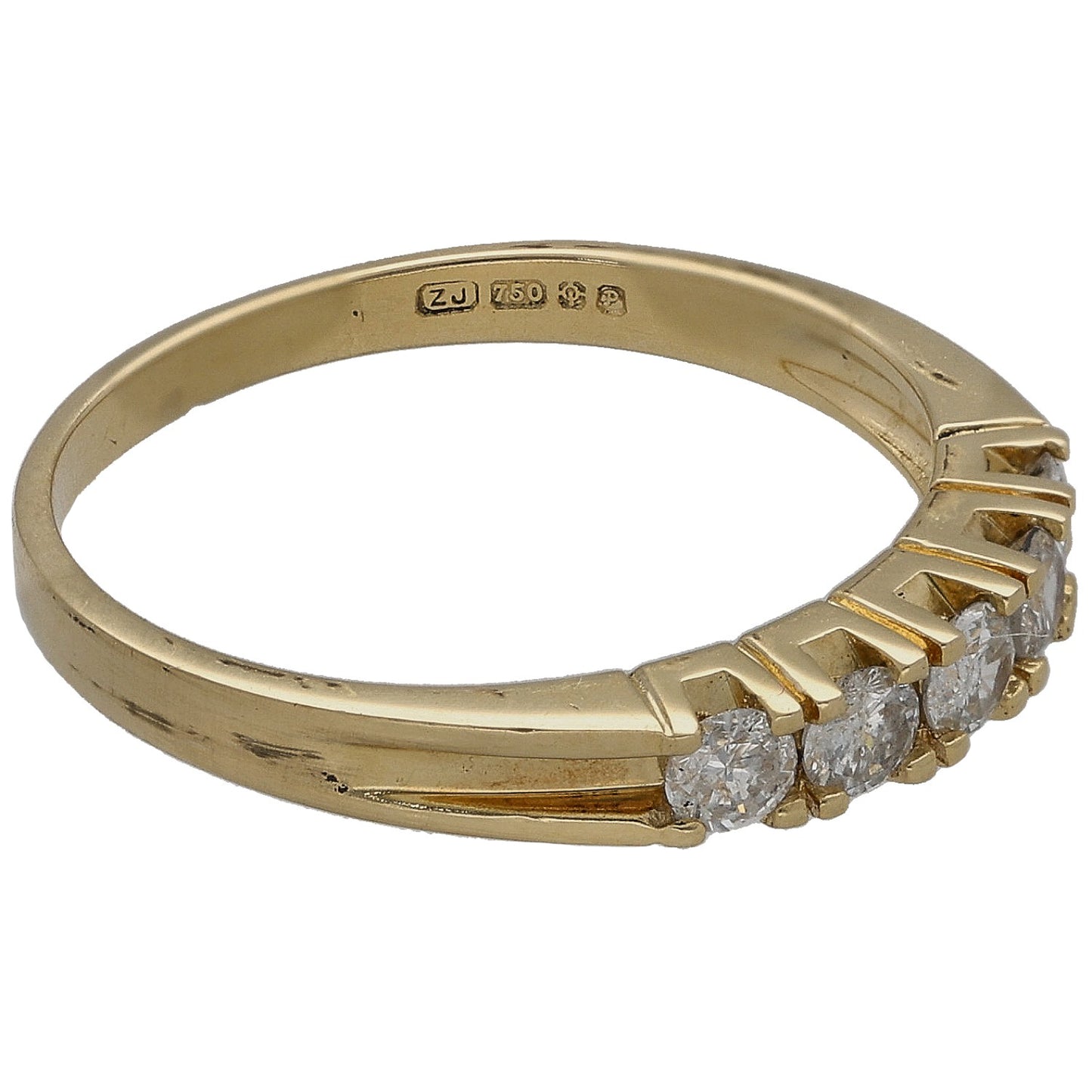 18ct Gold 0.35ct Diamond Half Eternity Ring Size M