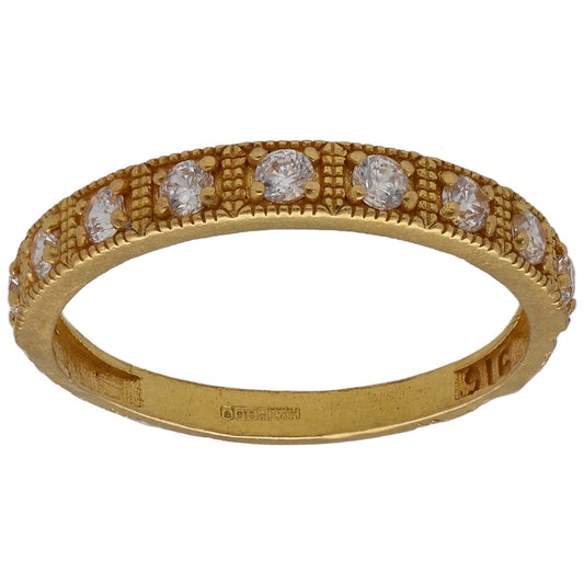 22ct Gold Cubic Zirconia Half Eternity Ring Size L