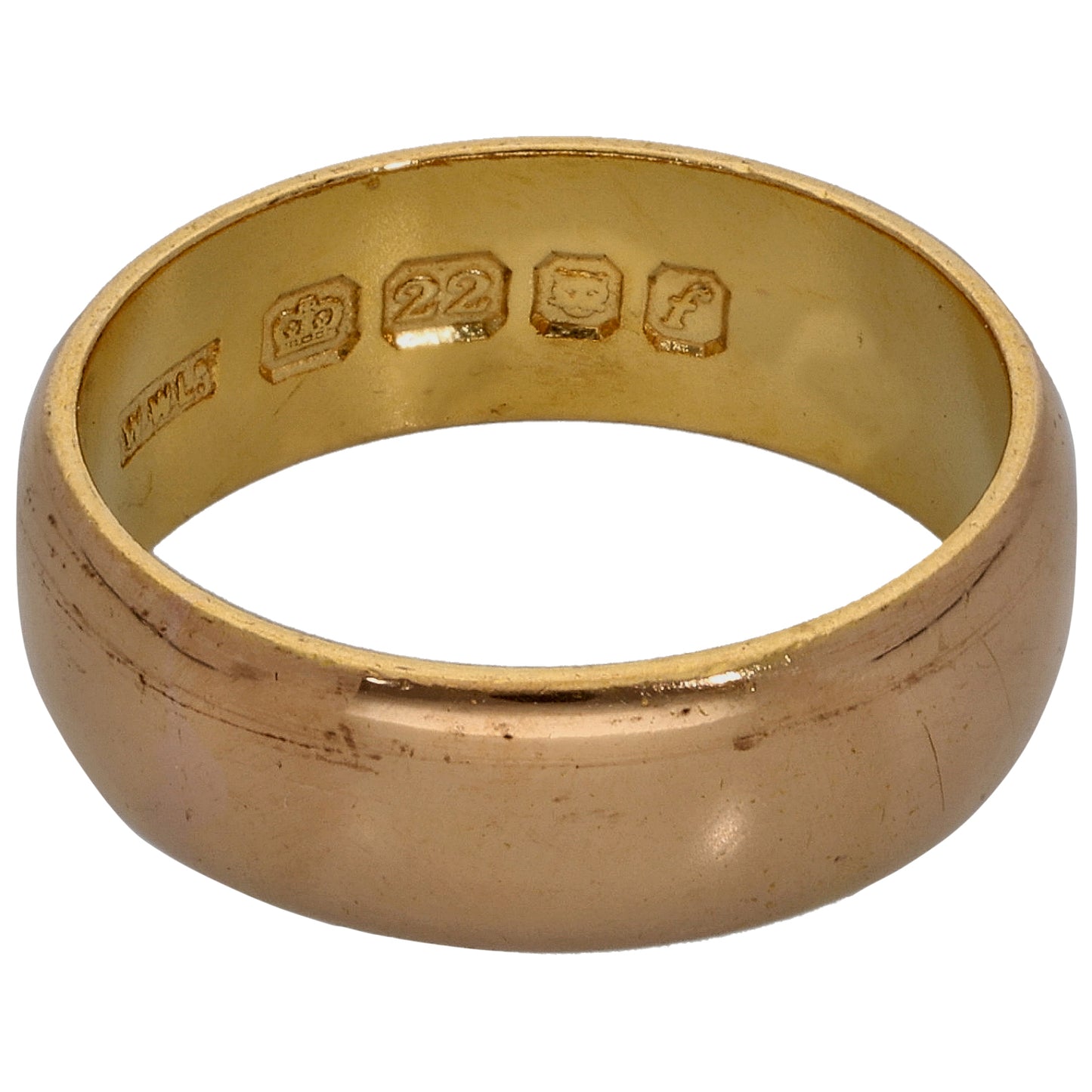 22ct Gold Plain Wedding Ring Size M