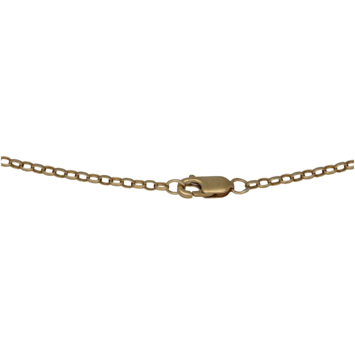9ct gold belcher chain necklace with clasp and link detail