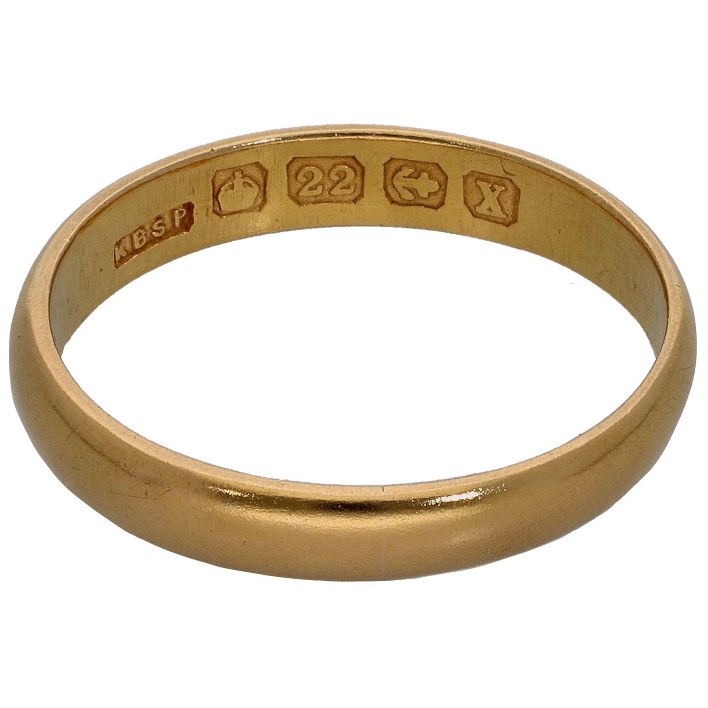 22ct Gold Plain Wedding Ring Size O