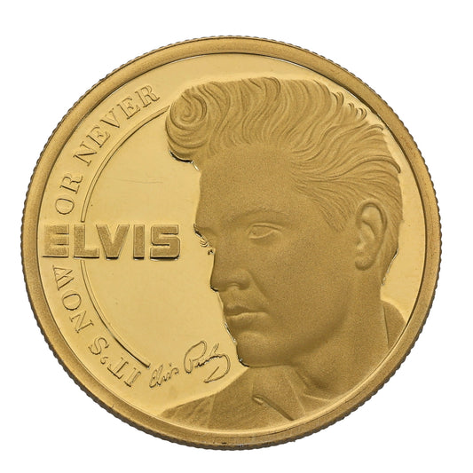 9ct Gold Elvis It's Now Or Never Two Crowns Coin 2021