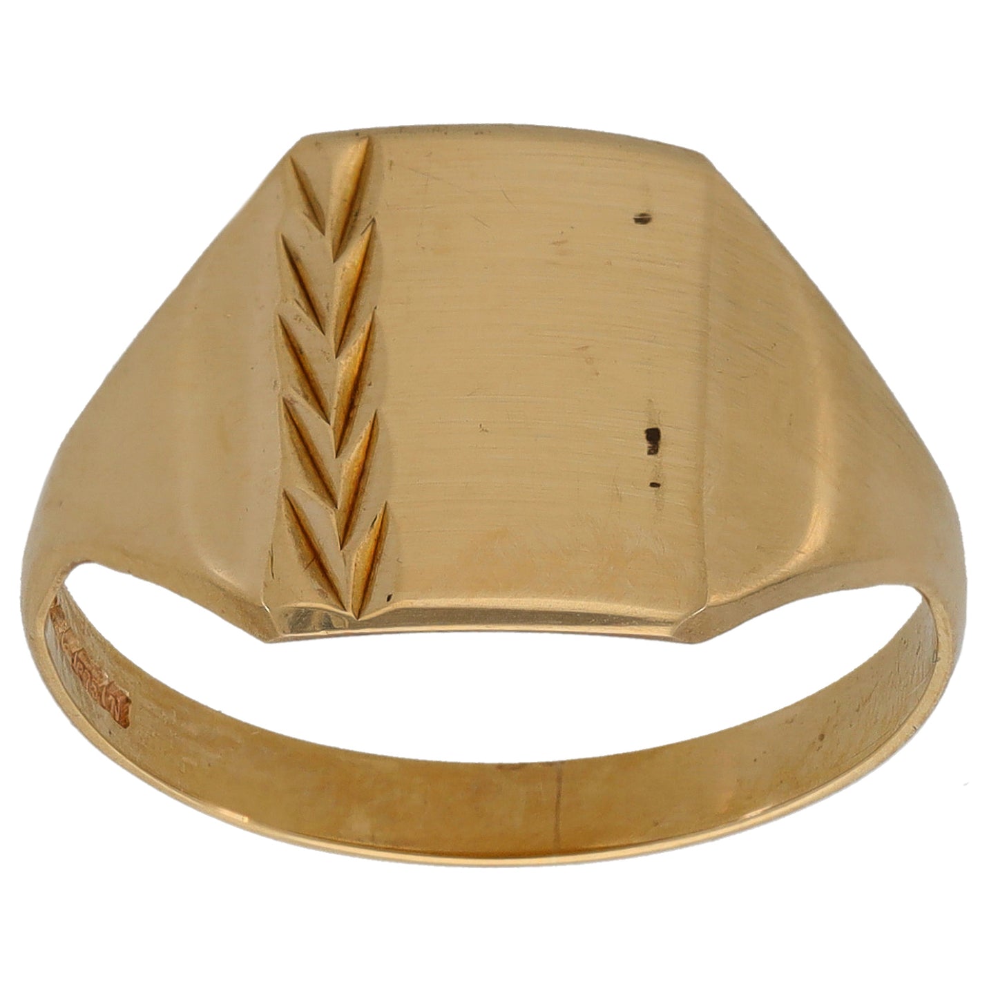 9ct Gold Patterned Signet Ring Size S