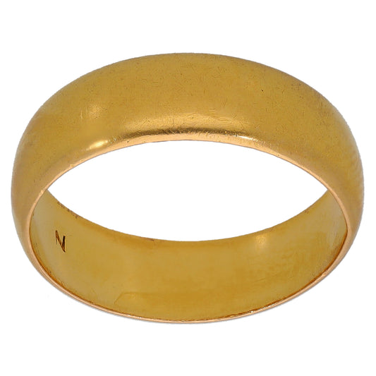 22ct Gold Plain Wedding Ring Size N