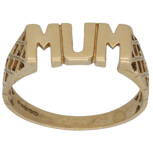 9ct Gold Mum/Mother Ring Size T