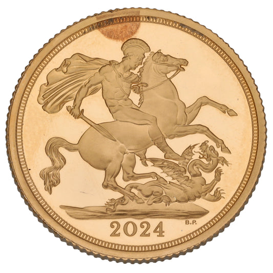 22ct Gold King Charles III Full Sovereign Coin 2024