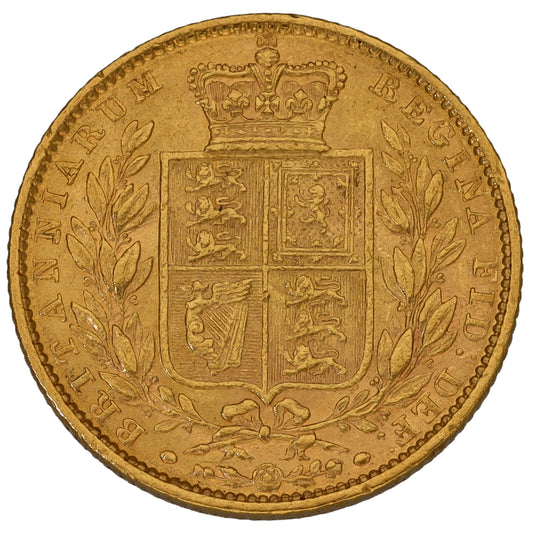 22ct Gold Queen Victoria Full Sovereign Coin 1863