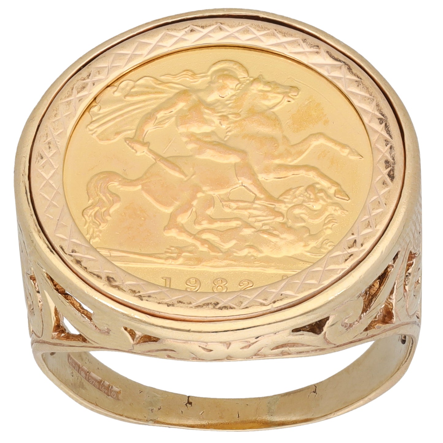 9ct Gold Coin Ring Size S