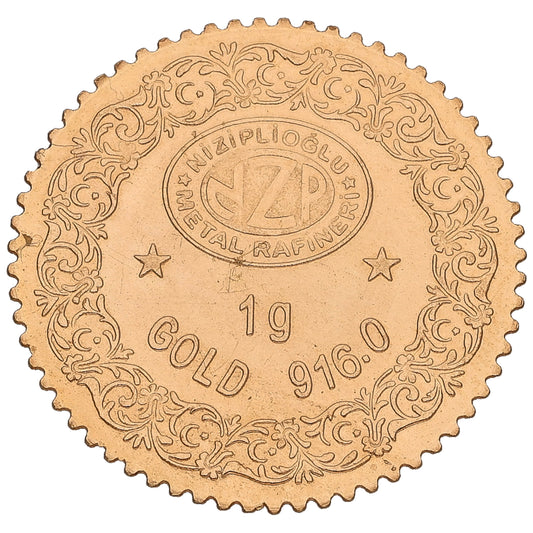 22ct 1g Gold Coin Bar