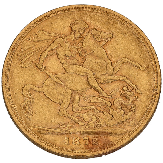 22ct Gold Queen Victoria Full Sovereign Coin 1875