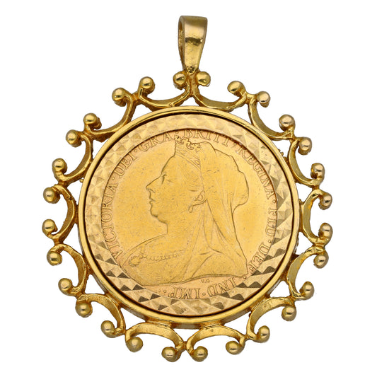 9ct Gold Full Sovereign Coin Pendant
