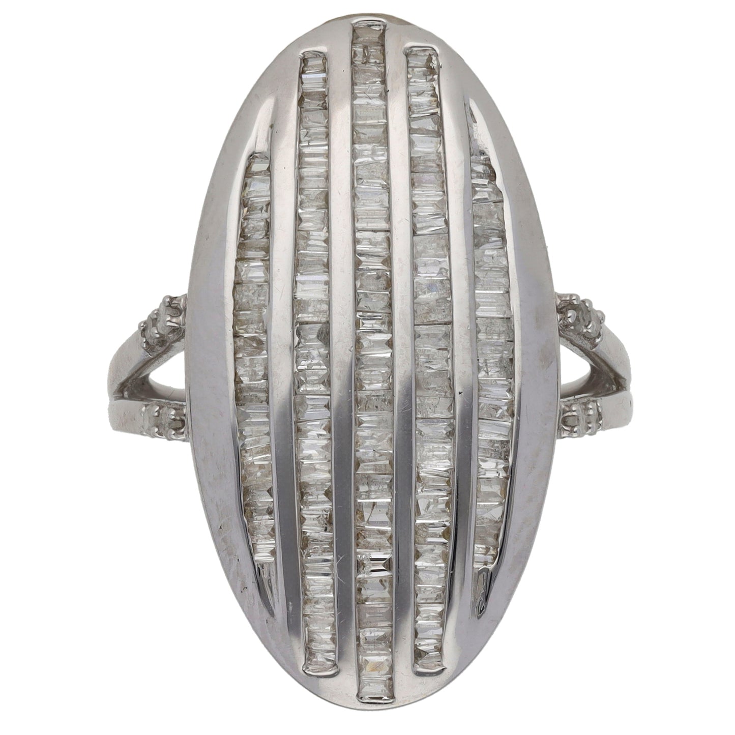 9ct White Gold 1.22ct Diamond Cluster Ring Size N