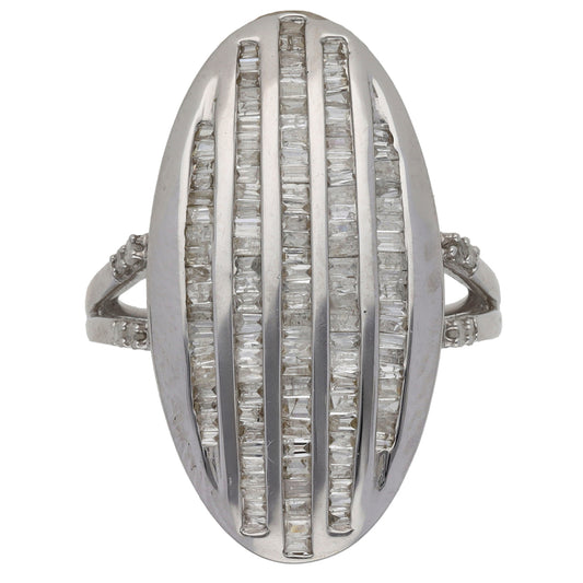 9ct White Gold 1.22ct Diamond Cluster Ring Size N