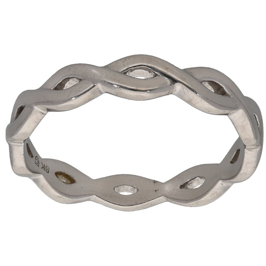 9ct White Gold Alternative Ring Size R