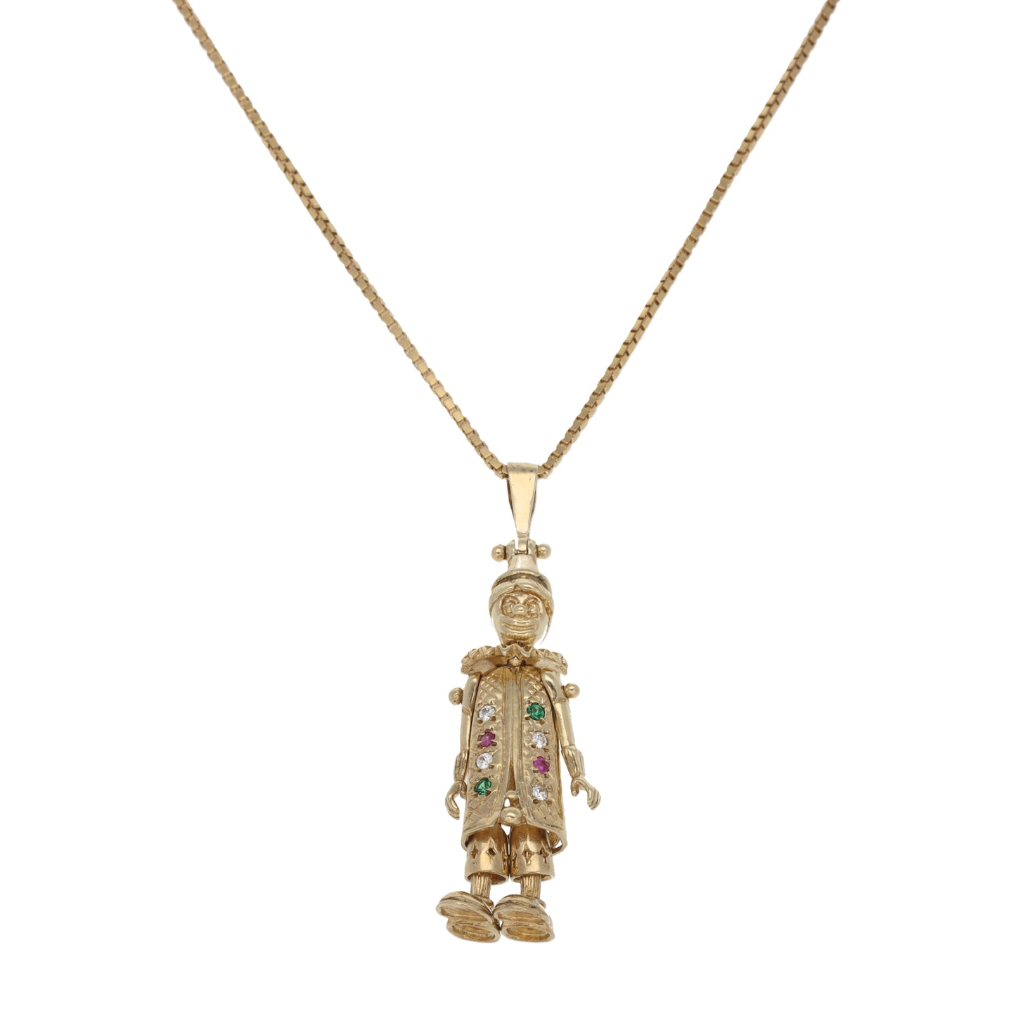 9ct Gold Imitation Clown Pendant With Chain