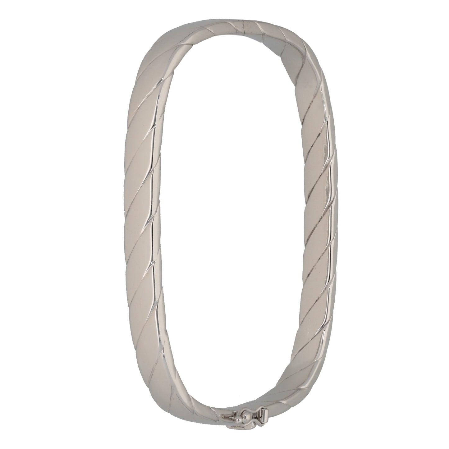 9ct White Gold Hinged/Clasp Bangle