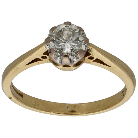 18ct Gold 0.75ct Diamond Solitaire Ring Size L