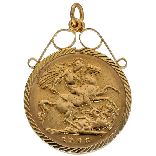 9ct Gold Half Sovereign Coin Pendant