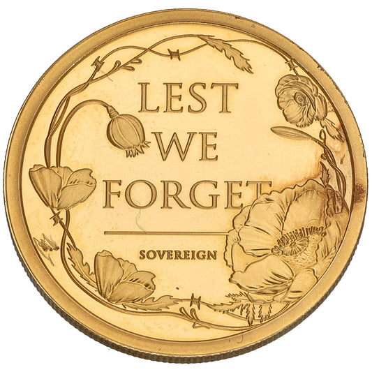 22ct Gold Lest We Forget Full Sovereign Coin 2022